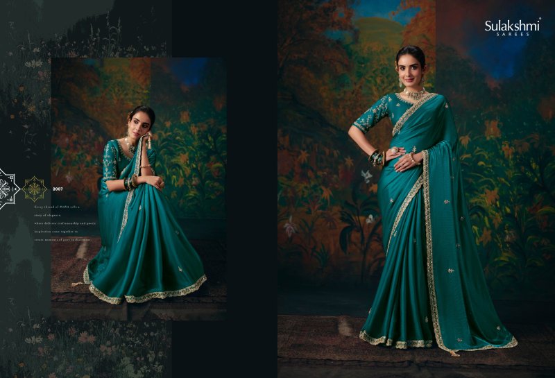 Virasat Vol 2 By Sulakshmi Fancy Fabric Beads And Border Work Saree